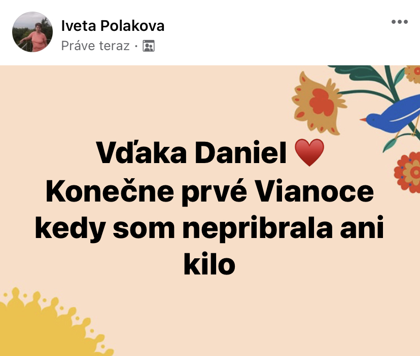 Referencia klientky Iveta Poláková — originálny screenshot správy