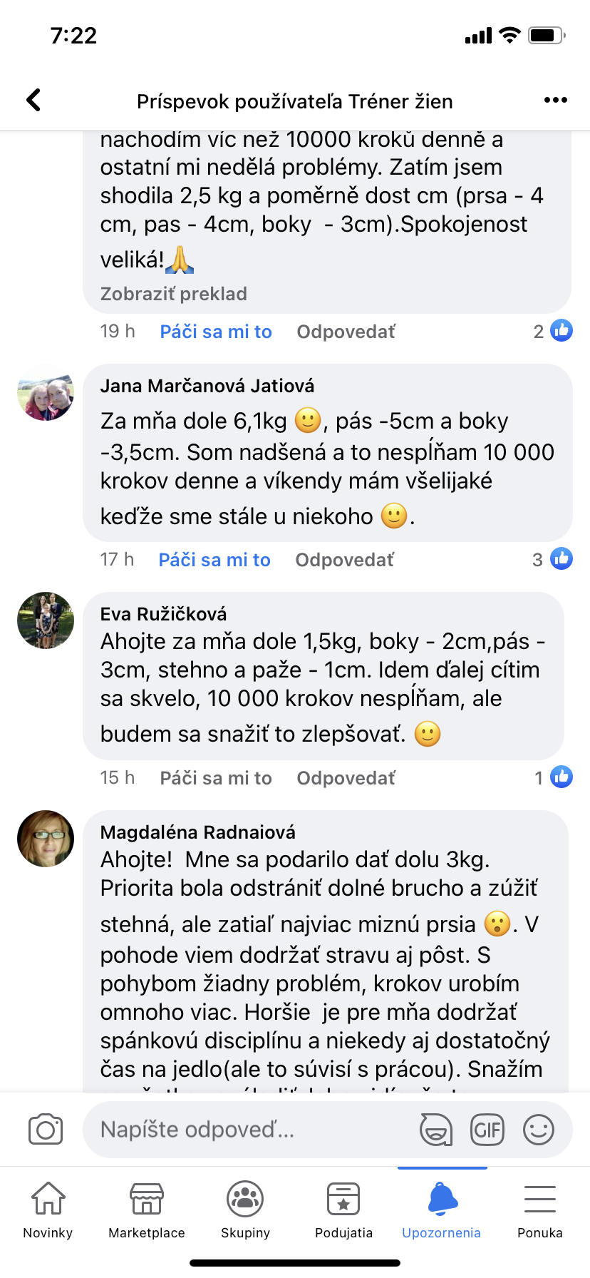 Referencia klientky Jana Marčanová Jatiová — originálny screenshot správy