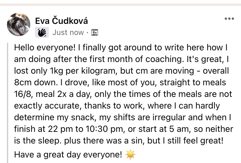 Referencia klientky Eva Čudková — originálny screenshot správy