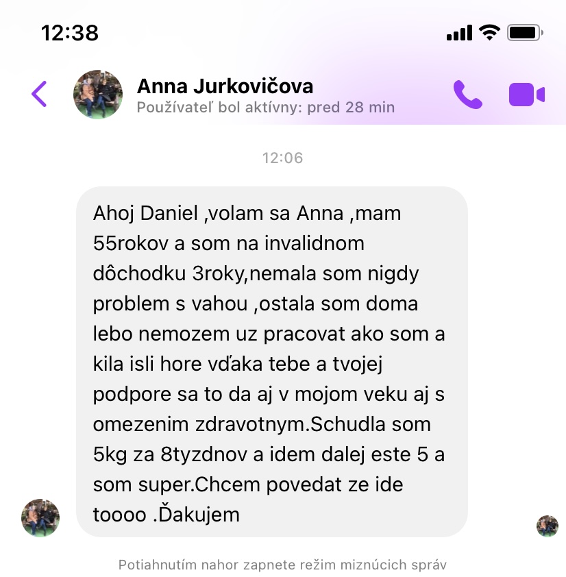 Referencia klientky Anna Jurkovičová — originálny screenshot správy
