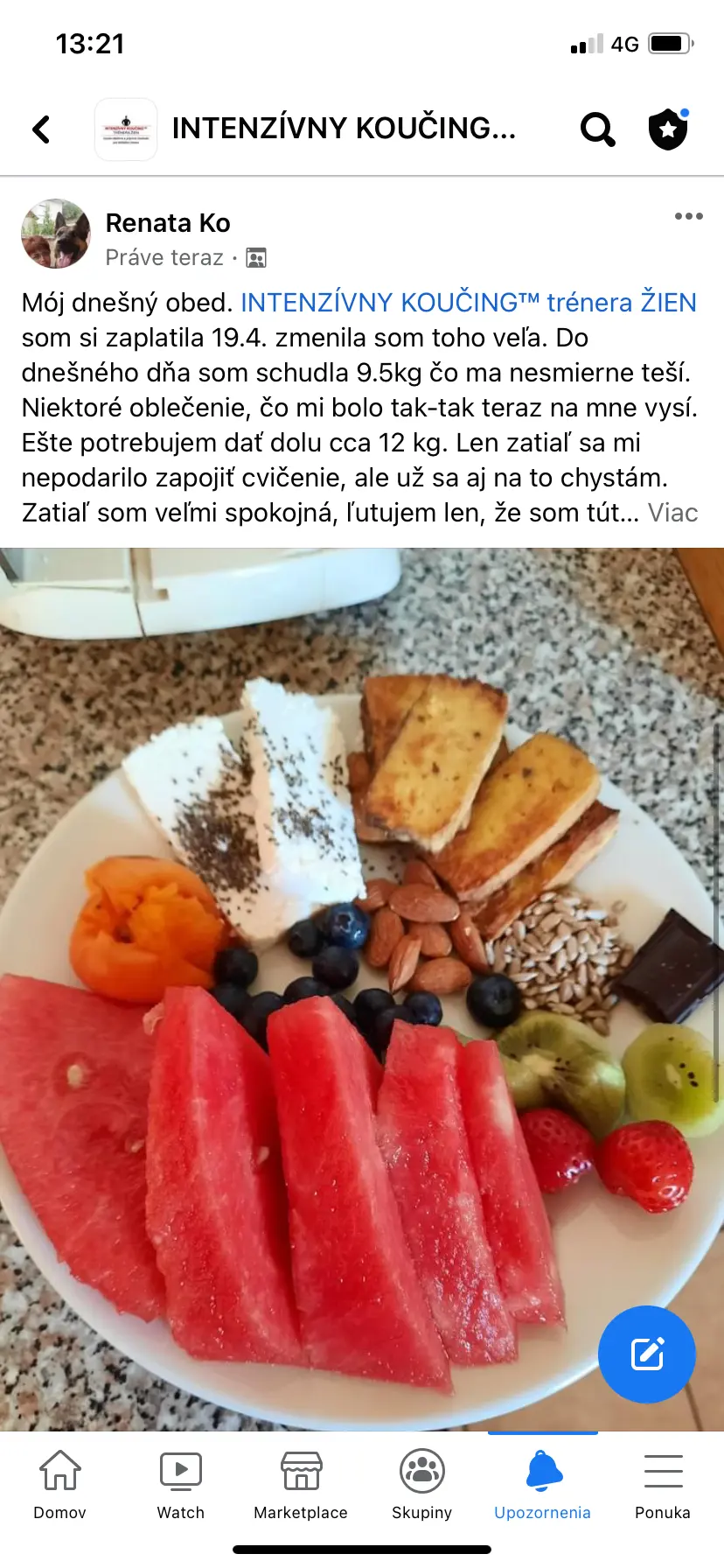 Referencia klientky Renata Ko — originálny screenshot správy