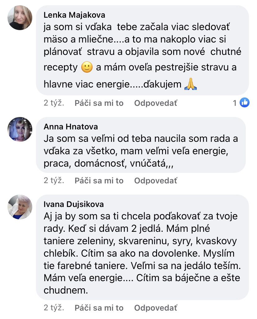 Referencia klientky Anna Hnatová — originálny screenshot správy