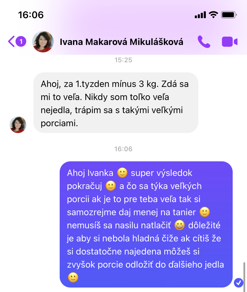 Referencia klientky Ivana Makarová Mikulášková — originálny screenshot správy