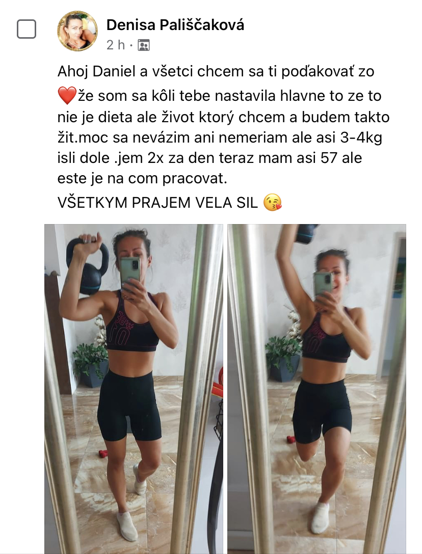 Referencia klientky Denisa Pališčaková — originálny screenshot správy
