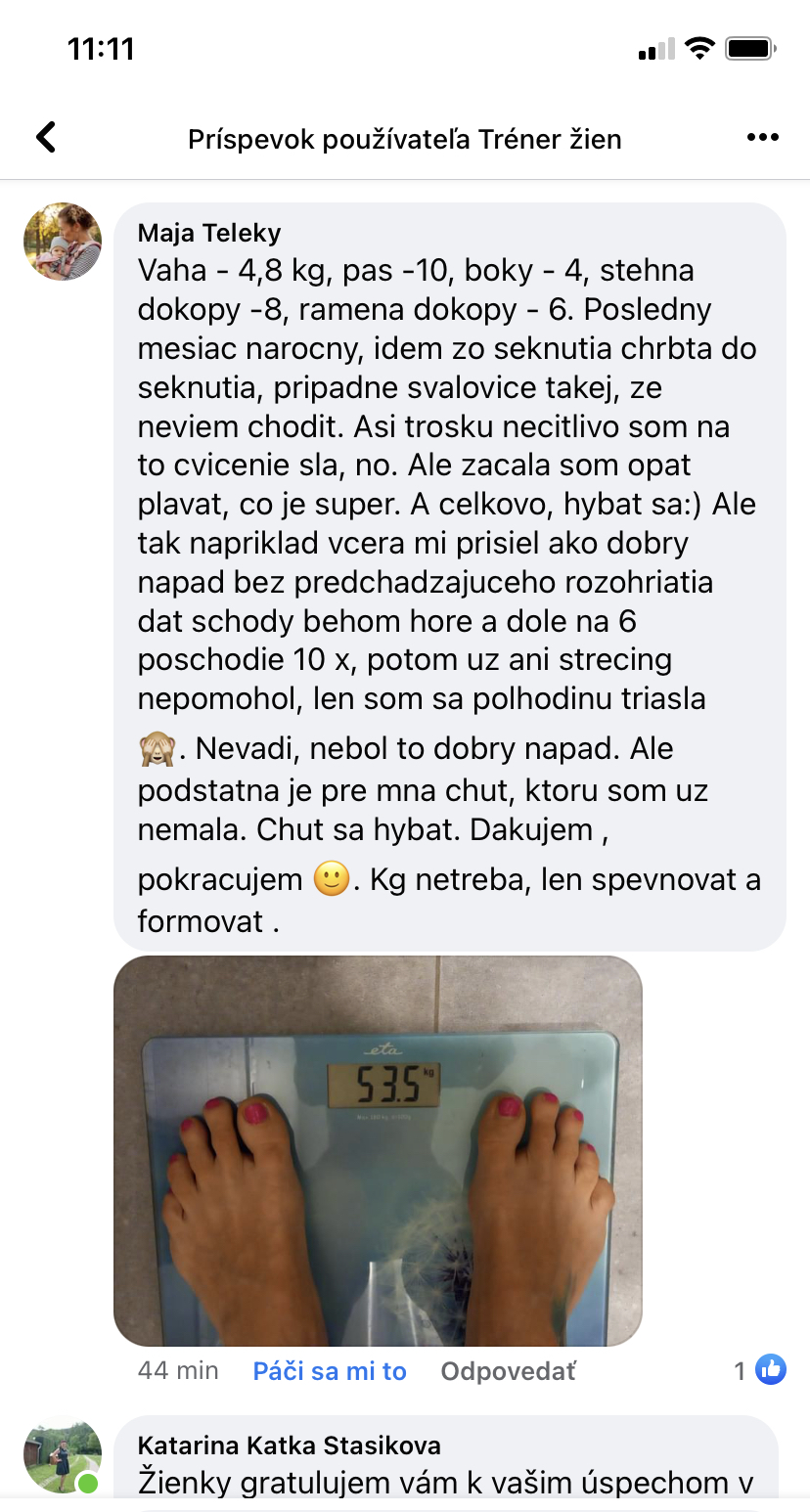 Referencia klientky Maja Teleky — originálny screenshot správy