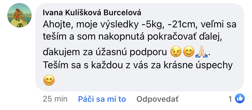 Referencia klientky Ivana Kulíšková Burcelová — originálny screenshot správy
