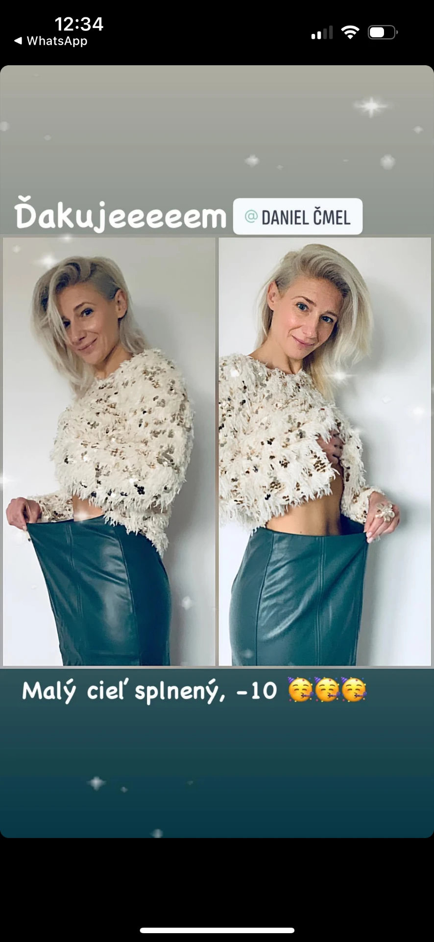 Referencia klientky Klientka z Instagramu — originálny screenshot správy