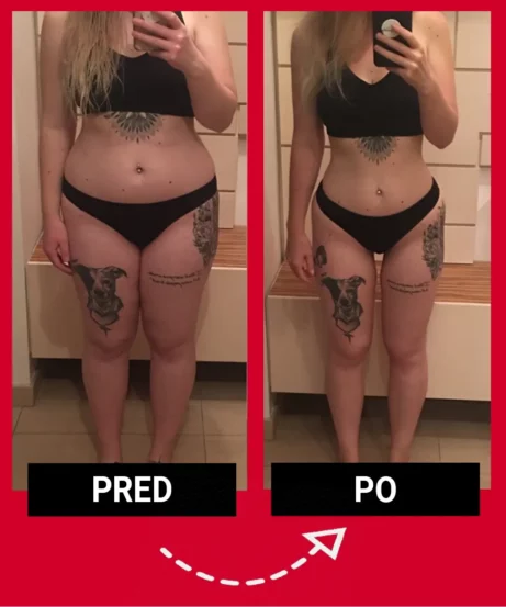 Premena klientky - fotka pred a po diéte metodou SBZN